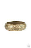 Paparazzi Tread Lightly - Brass - Thick Bangle Bold Bracelet