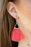 Paparazzi Tassel Tuesdays - Orange Thread / Fringe / Tassel - Post Earrings - The Jewelry Box Collection 