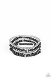 Paparazzi Fiercely Frosted - Black Bracelet