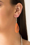 Paparazzi Bora Bombora - Orange Seed Bead Necklace! and matching Earrings - The Jewelry Box Collection 