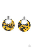 Paparazzi Metro Zoo - Yellow - Speckled Acrylic Frame - Silver Earrings - The Jewelry Box Collection 