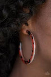 Paparazzi HAUTE-Blooded - Brown - Tortoise Shell Pattern - Acrylic Hoop Earrings - The Jewelry Box Collection 