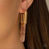 Paparazzi HAUTE Off The Press - Multi - Faux Marble Acrylic - Gold Hoop - Earrings - The Jewelry Box Collection 