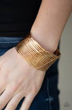 Paparazzi Retro Revamp - Gold - Wire Weaves - Edgy Cuff Bracelet