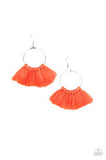 Paparazzi Peruvian Princess - Orange Thread, Tassel, Fringe Earrings - The Jewelry Box Collection 