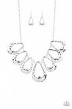 Paparazzi Teardrop Envy - Silver- Teardrops - Necklace and matching Earrings