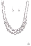 Paparazzi The more the Modest Silver Pearls - Silver Chain Necklaces and matching Earrings