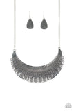 Paparazzi Large As Life - Silver Necklace - The Jewelry Box Collection 