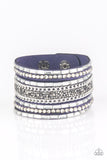 Paparazzi rhinestone rumble Blue wrap bracelet