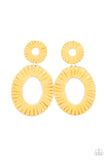 Paparazzi Foxy Flamenco - Yellow Earring