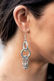 Paparazzi Shameless Shine - White Earrings