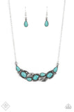 Paparazzi Cottage Garden Silver Blue Necklace Fashion Fix July 2020