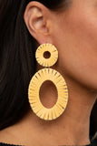 Paparazzi Foxy Flamenco - Yellow Earring