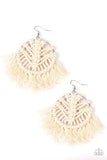 Paparazzi all about macrame White Earring - The Jewelry Box Collection 