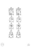 Paparazzi Make A-LIST - White Clip one Earring - The Jewelry Box Collection 