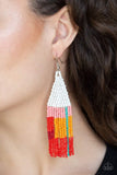 Paparazzi Beaded Boho White Seed bead Earrings - The Jewelry Box Collection 