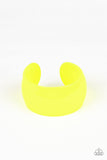 Paparazzi Fluent in Flamboyance - Yellow Acrylic Bracelet - The Jewelry Box Collection 