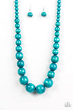 Paparazzi Effortlessly Everglades Blue Wood Necklace - The Jewelry Box Collection 